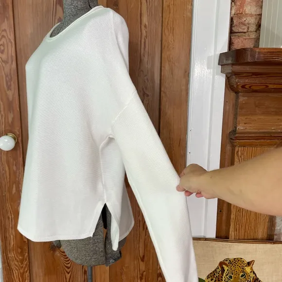 Barbour Marine Link Knit Jumper Cloud Sweater in White  - Woman’s Size 8