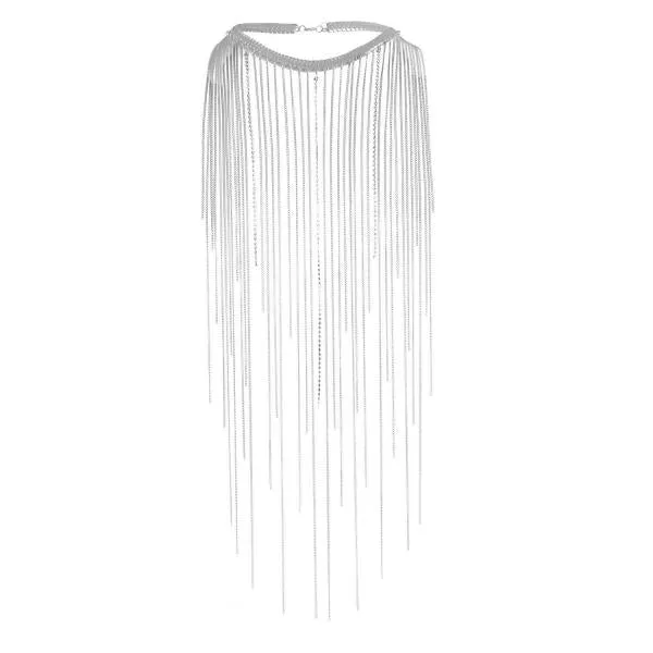 Beautiful, Long Necklace - Silver - One Size