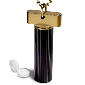 Black & Gold Keychain Pill Holder