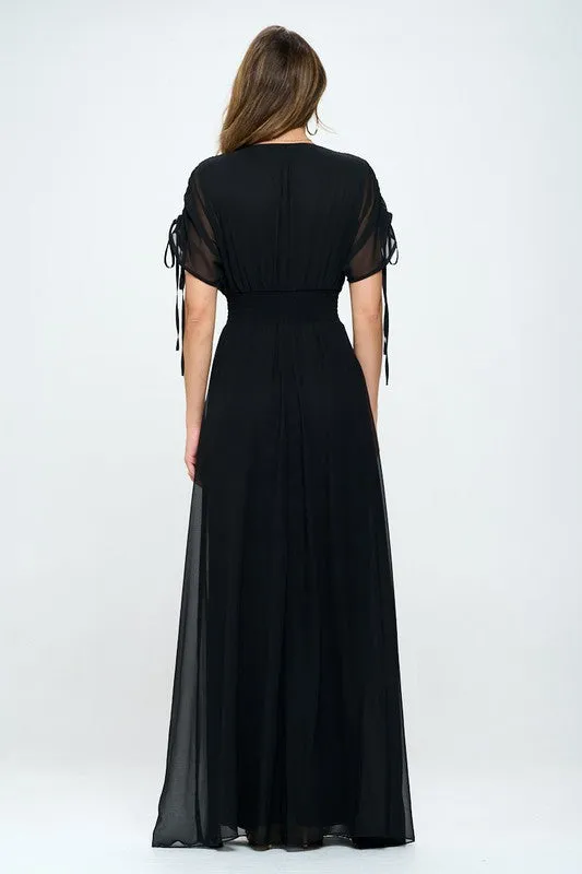 Black Chiffon Elegant Maxi - Fully Lined