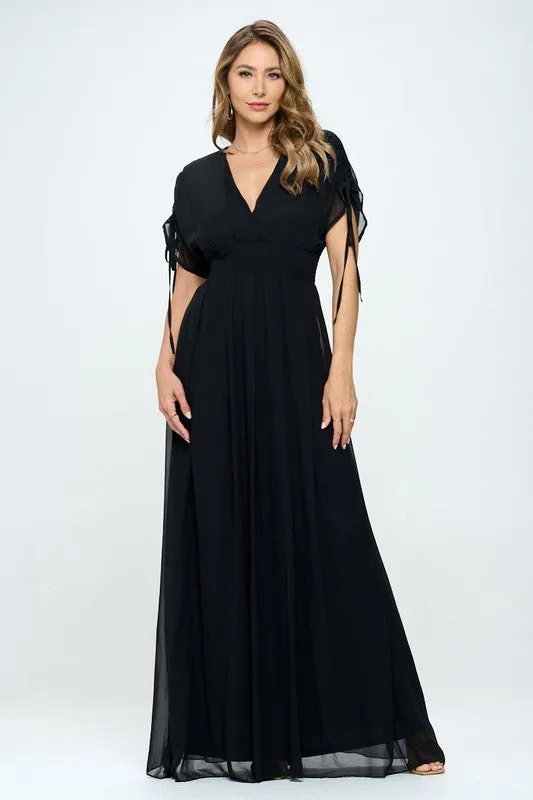 Black Chiffon Elegant Maxi - Fully Lined