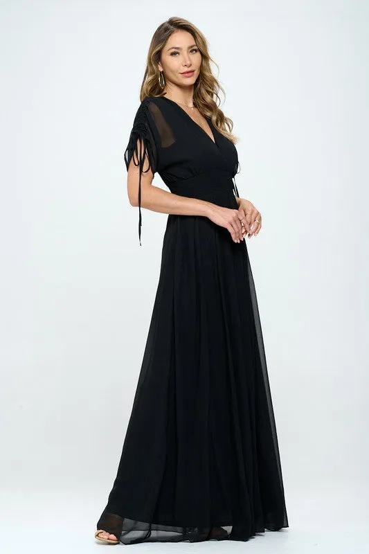 Black Chiffon Elegant Maxi - Fully Lined