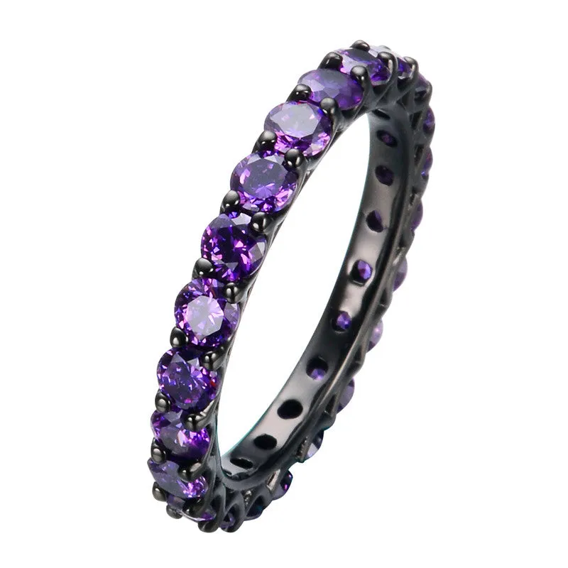 Black Gold Filled Elegant Sapphire Ring