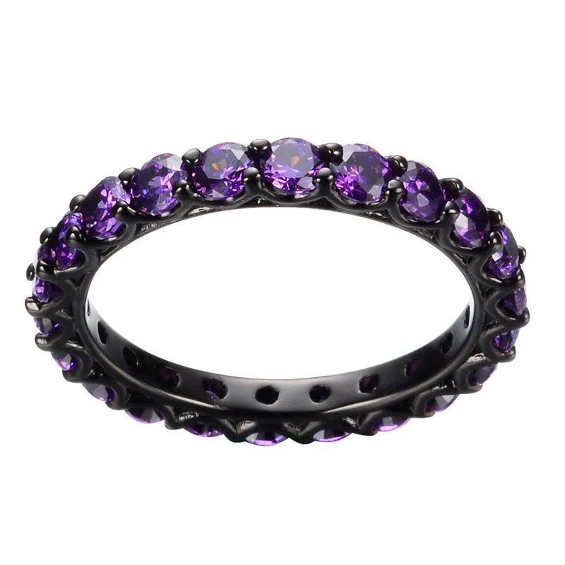 Black Gold Filled Elegant Sapphire Ring