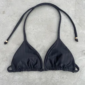 Black Striped Triangle Bikini Top