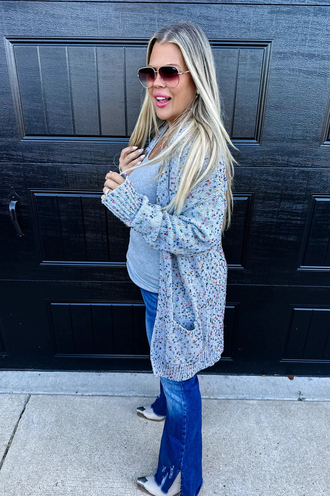 BLAKELEY Miley Dot Cardigan Heather Grey