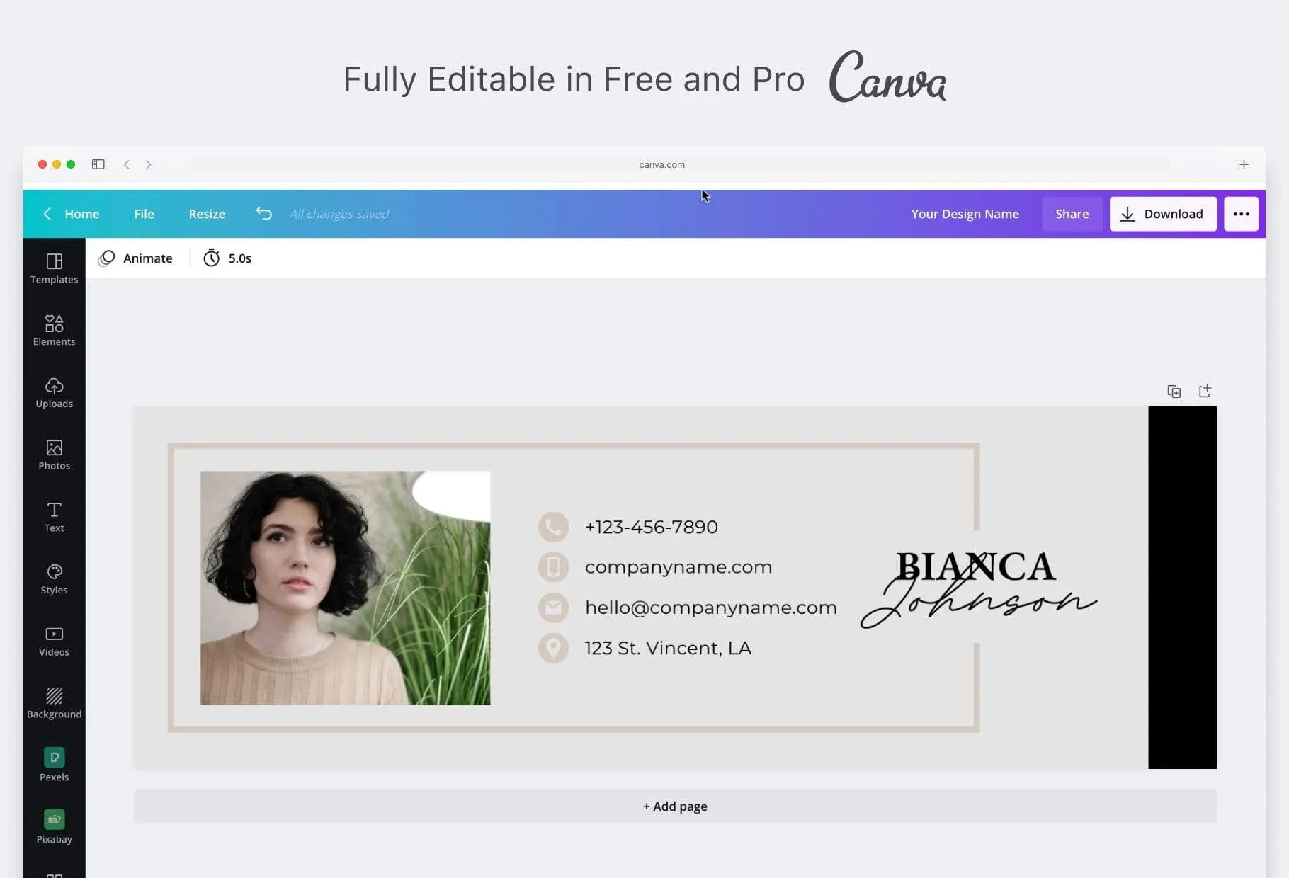 Blanca Email Signature Template Editable Canva Template