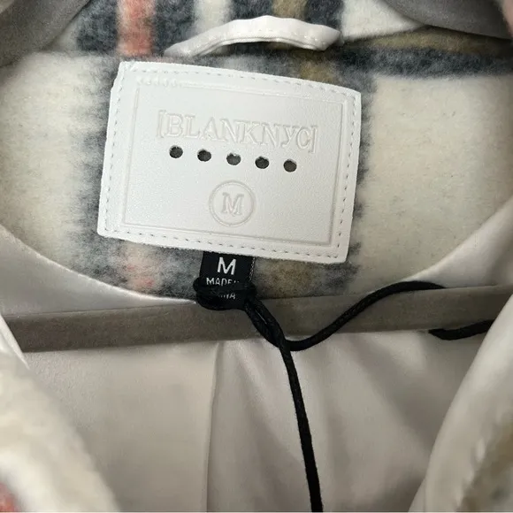 BLANK NYC Flannel Fringe Shacket Brainstorm NWT M
