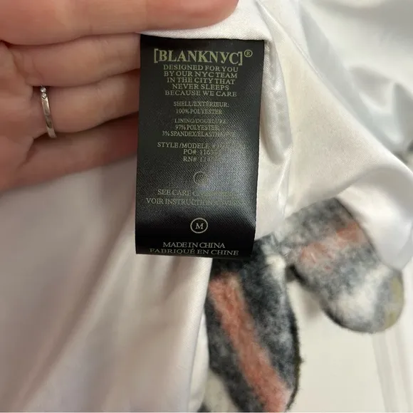 BLANK NYC Flannel Fringe Shacket Brainstorm NWT M