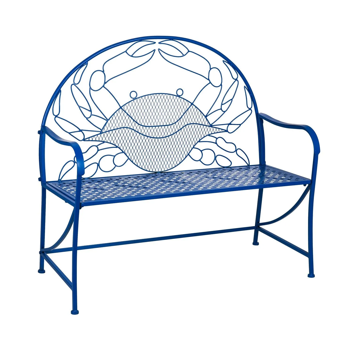 Blue Crab Metal Garden Bench,8mb134