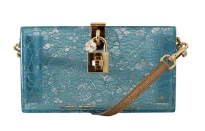 Blue SICILY Floral Lace Clutch Purse
