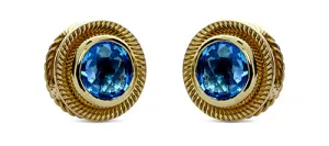 Blue Topaz 18 Karat Gold Earrings