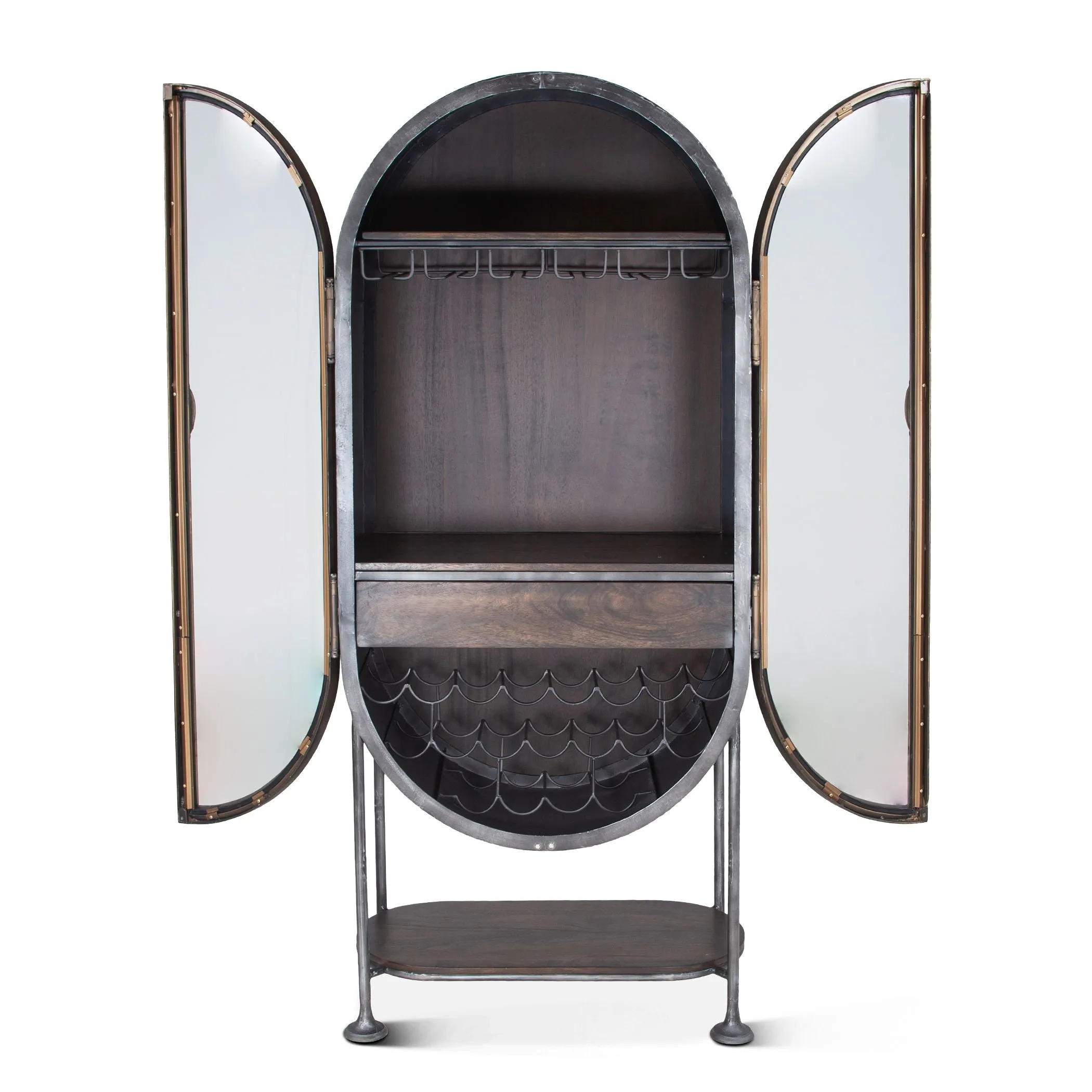 Bowery Tall Oval Bar Cabinet