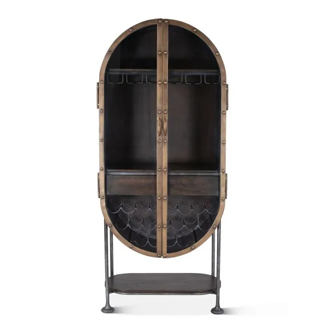 Bowery Tall Oval Bar Cabinet