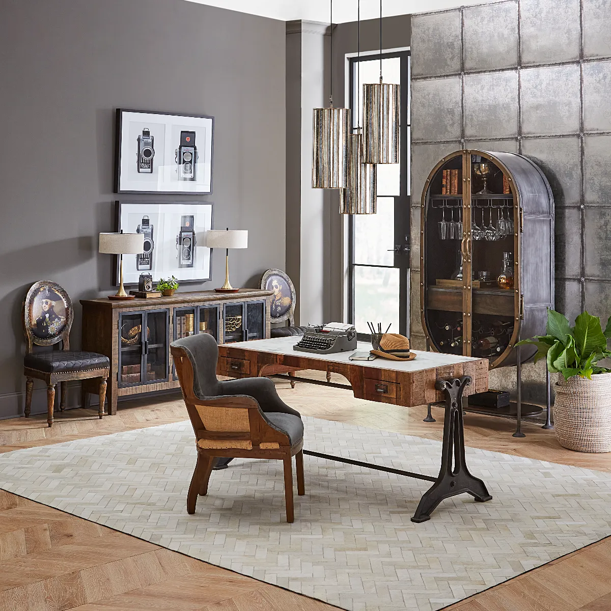 Bowery Tall Oval Bar Cabinet