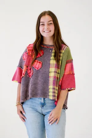 Bright for Summer Floral Waffle Top by Oli & Hali