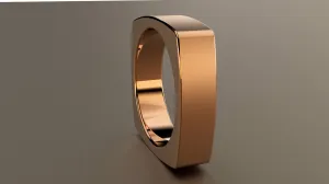 Brushed Rose Gold 6mm Euro Square Wedding Band