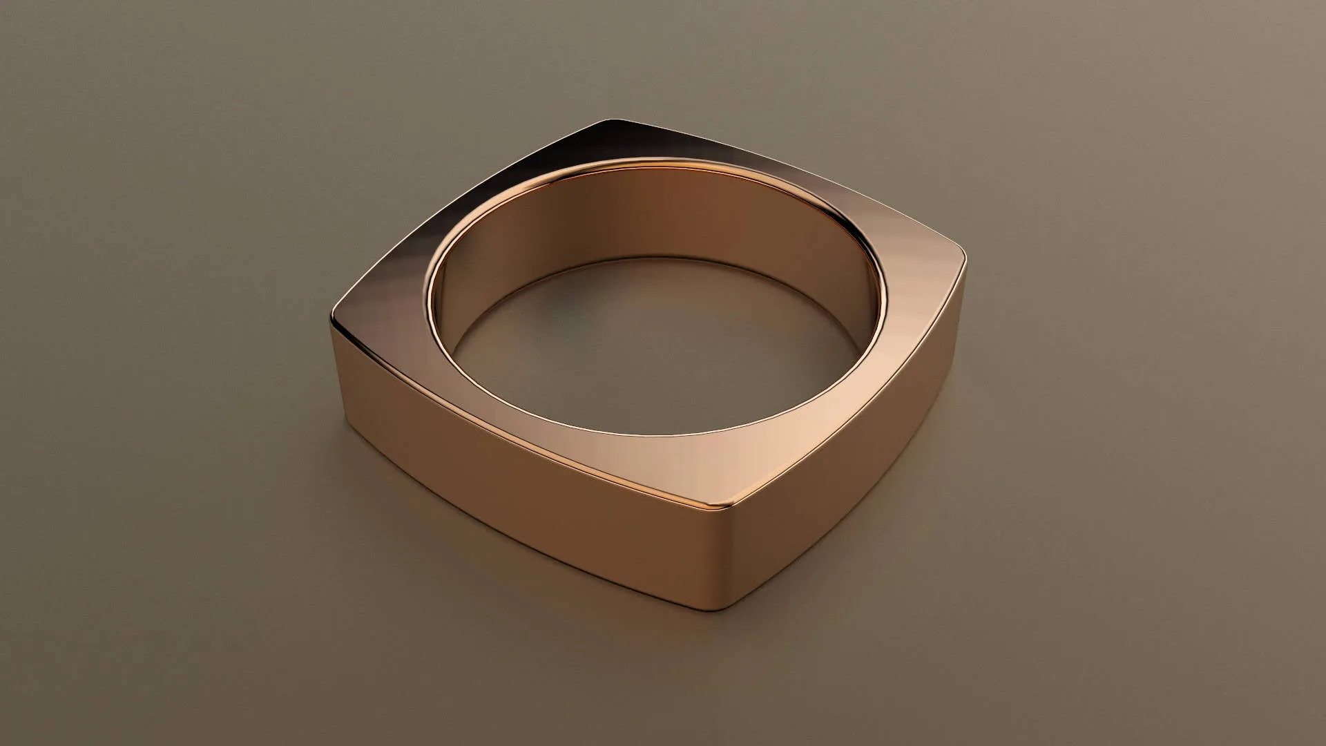 Brushed Rose Gold 6mm Euro Square Wedding Band