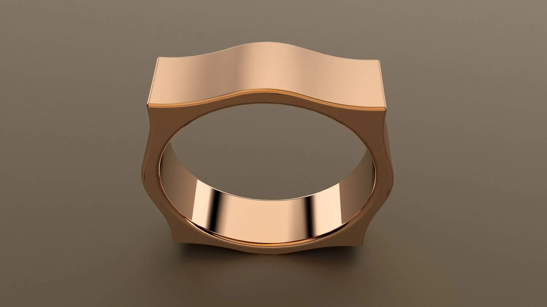 Brushed Rose Gold 6mm Pointed Square Wedding Band