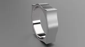 Brushed Sterling Silver 6mm Pointed Square Wedding Band