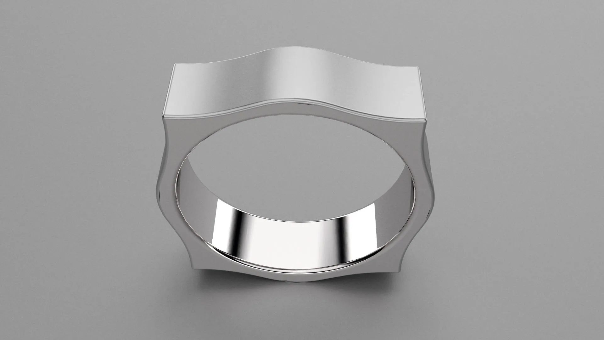 Brushed Sterling Silver 6mm Pointed Square Wedding Band