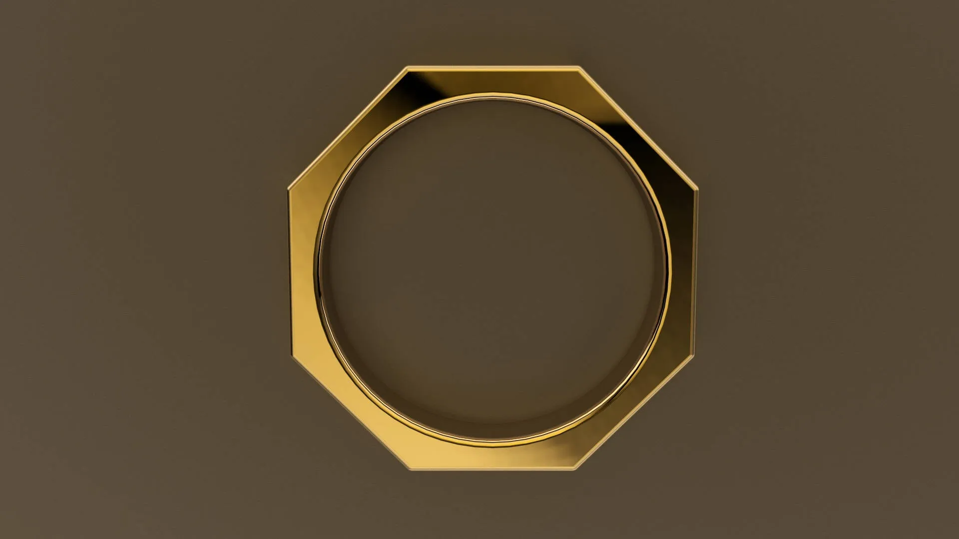 Brushed Yellow Gold 4mm Octagon Bolt Wedding Band