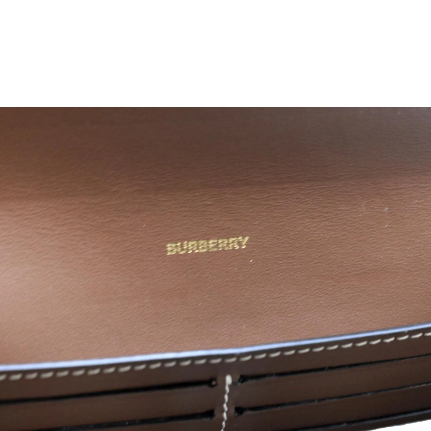 BURBERRY Continental Vintage Leather Check Wallet Brown