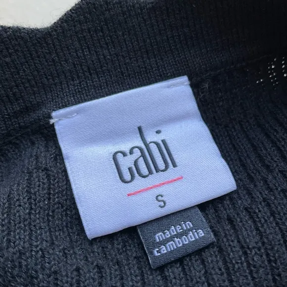 CAbi Style 4654 Treasure Cardigan Black Cotton Knit V-Neck Sweater
