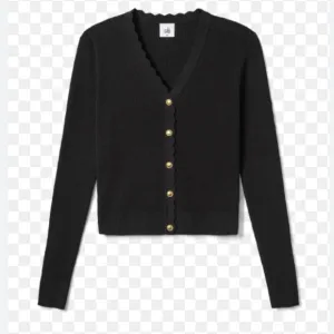 CAbi Style 4654 Treasure Cardigan Black Cotton Knit V-Neck Sweater