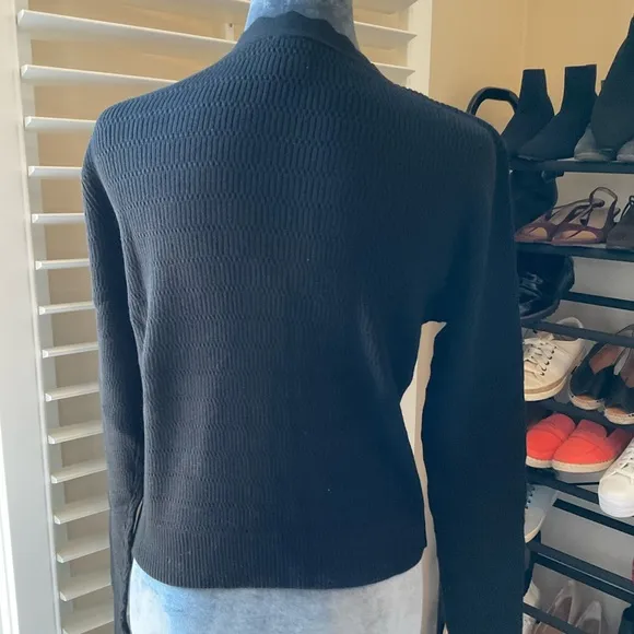 CAbi Style 4654 Treasure Cardigan Black Cotton Knit V-Neck Sweater
