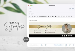 Carmen Email Signature Template Editable Canva Template Rose Gold