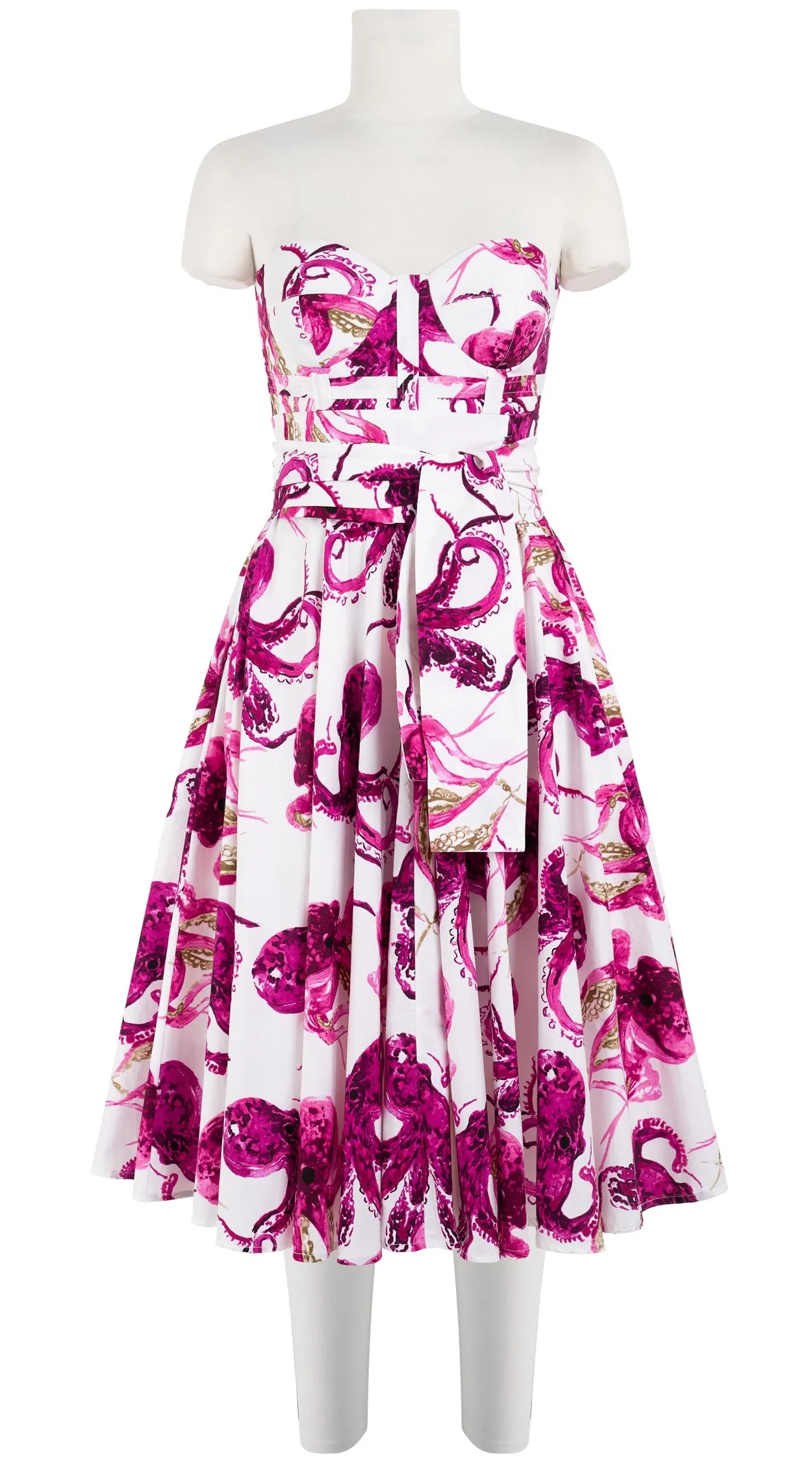 Carol Dress Bra Strapless Long Length Cotton Stretch (Octopus)