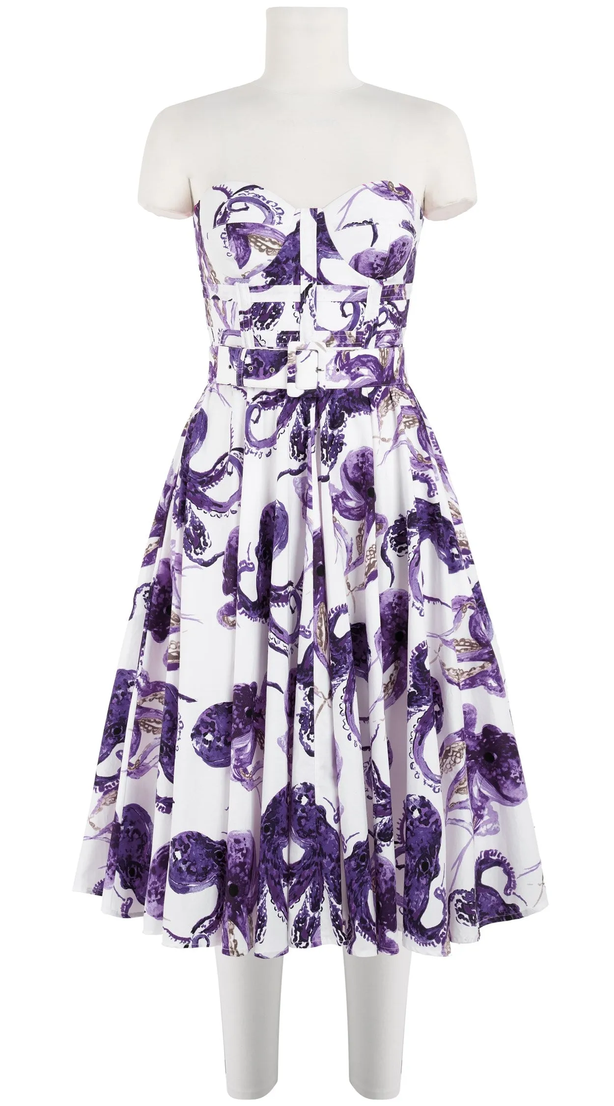 Carol Dress Bra Strapless Long Length Cotton Stretch (Octopus)