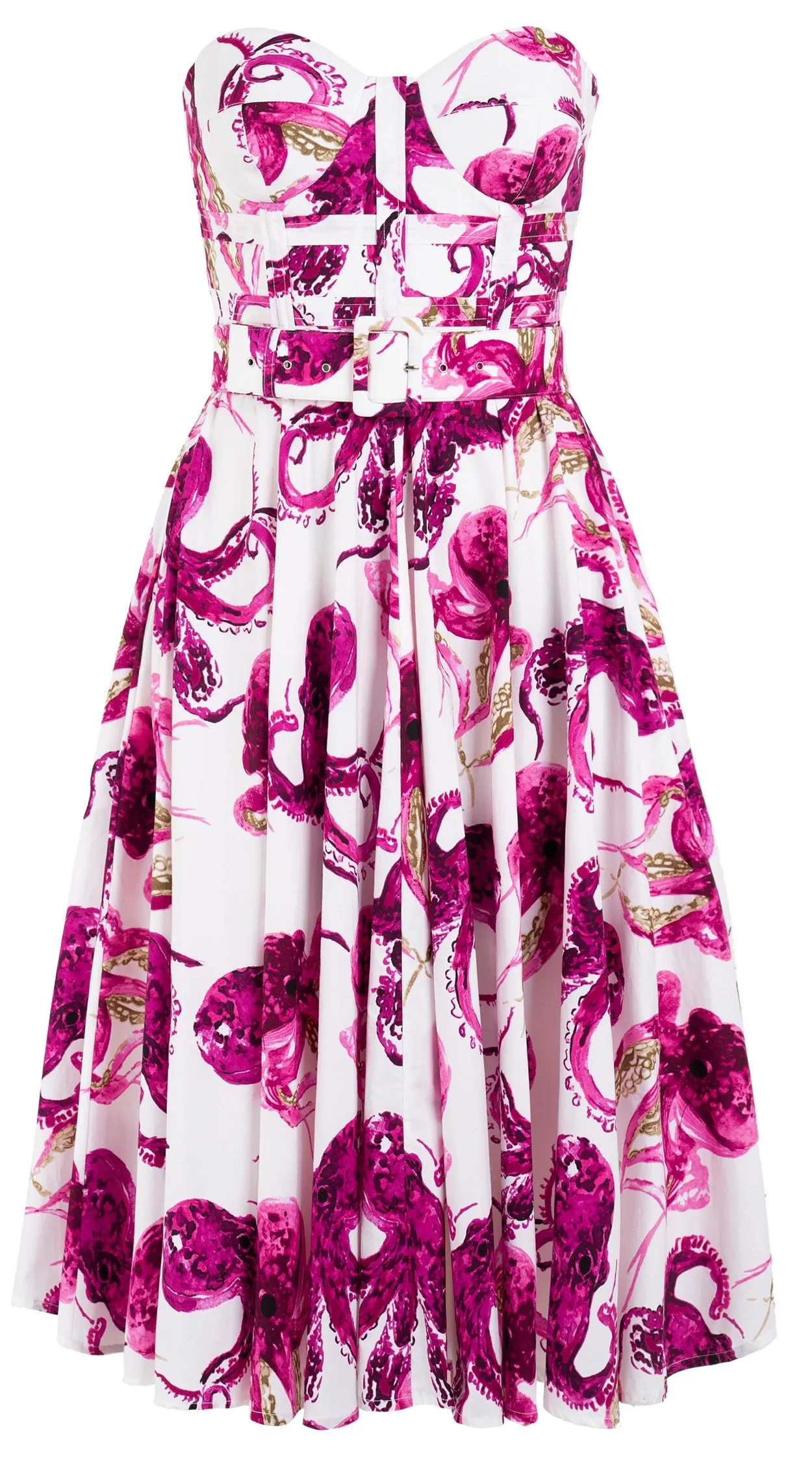 Carol Dress Bra Strapless Long Length Cotton Stretch (Octopus)