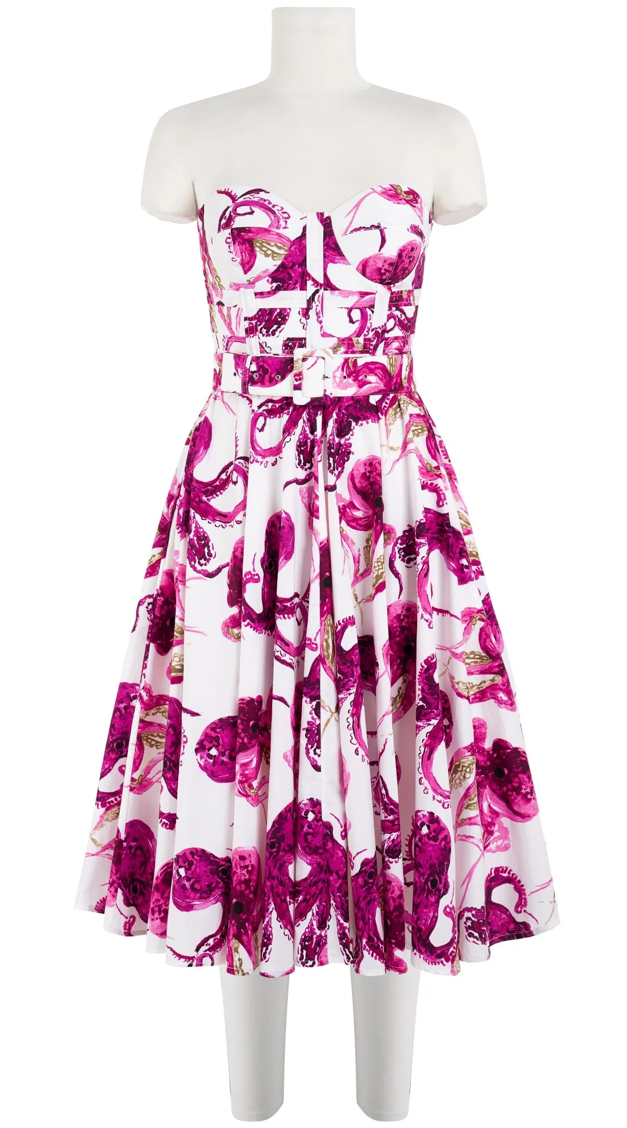 Carol Dress Bra Strapless Long Length Cotton Stretch (Octopus)