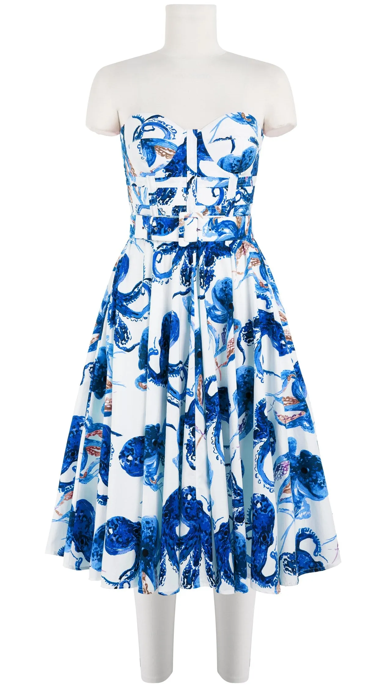 Carol Dress Bra Strapless Long Length Cotton Stretch (Octopus)