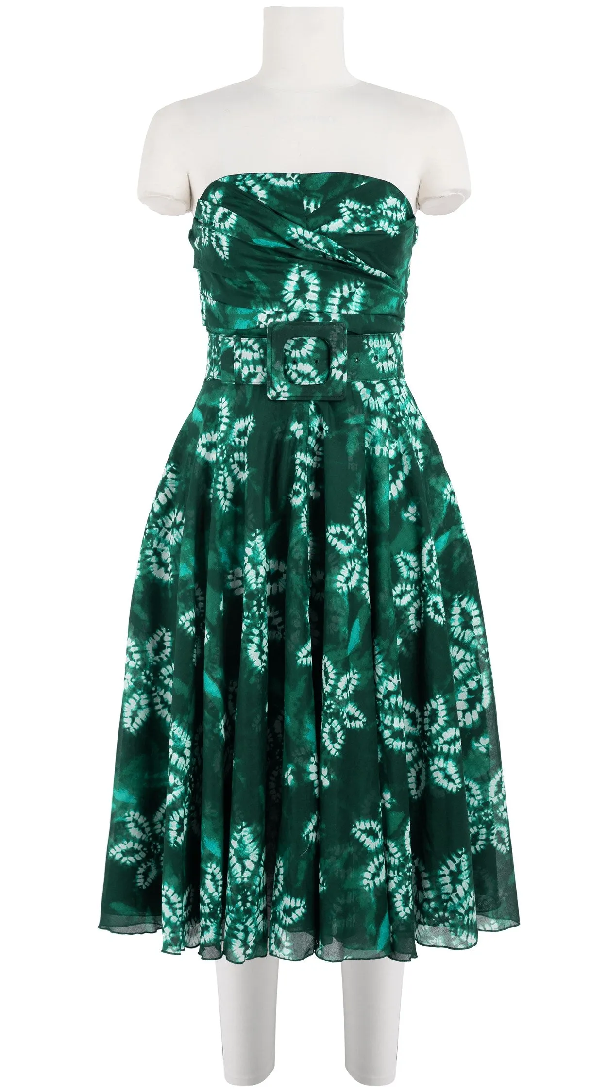 Carol Dress Tube Strapless with Hamilton Belt Long Length Cotton Musola (Shibori Octagon)