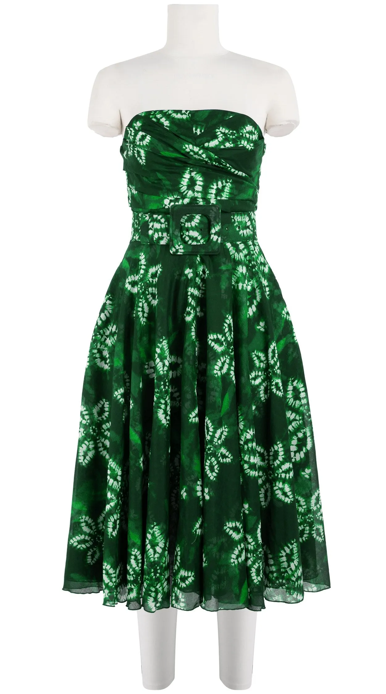 Carol Dress Tube Strapless with Hamilton Belt Long Length Cotton Musola (Shibori Octagon)