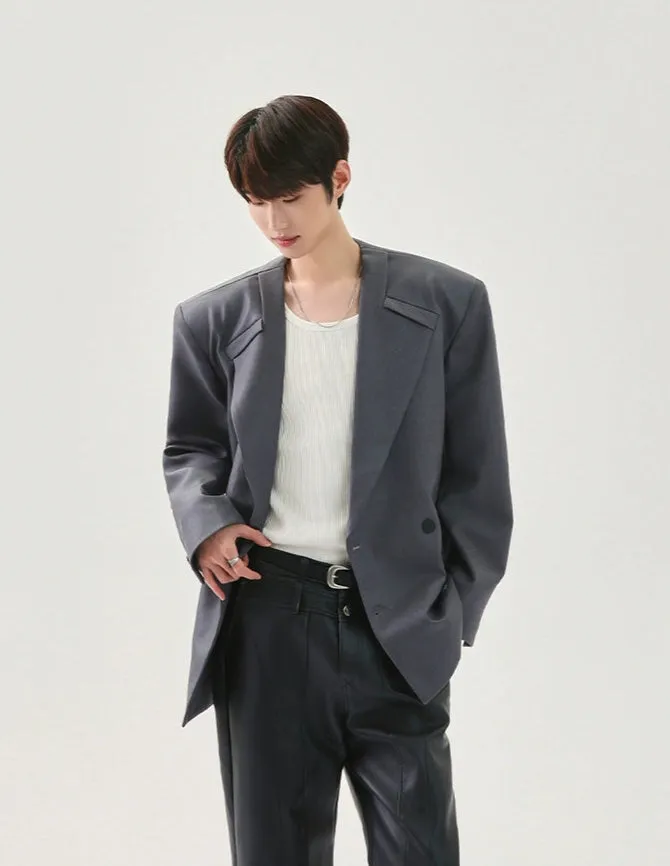 Casual Textured Suit Jacket