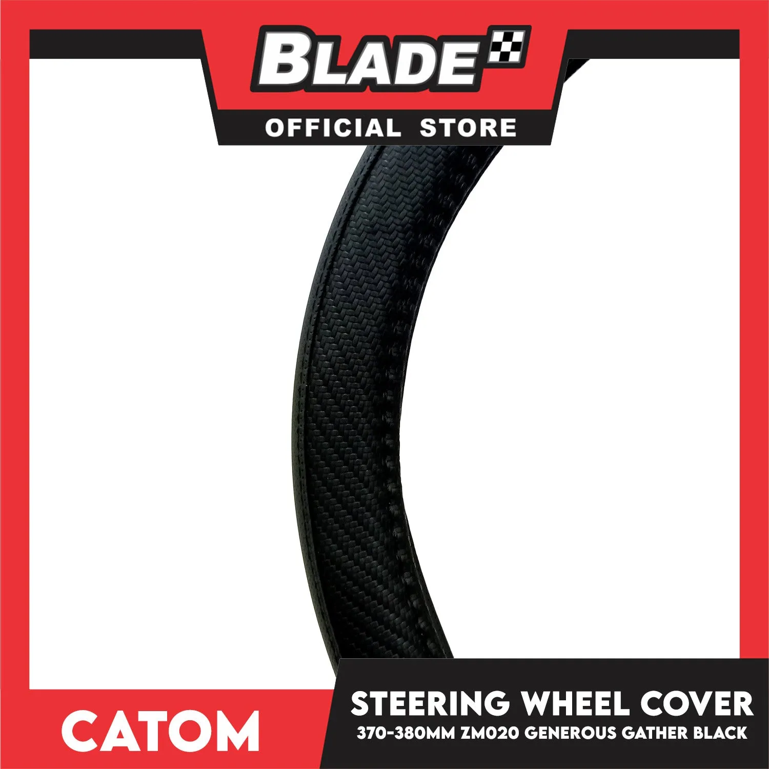 Catom Steering Wheel Cover Generous Gather 370-380mm ZM020 (Black)
