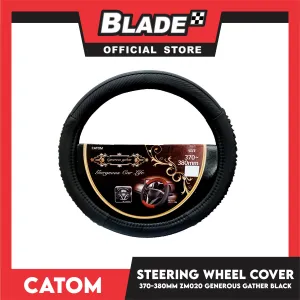 Catom Steering Wheel Cover Generous Gather 370-380mm ZM020 (Black)