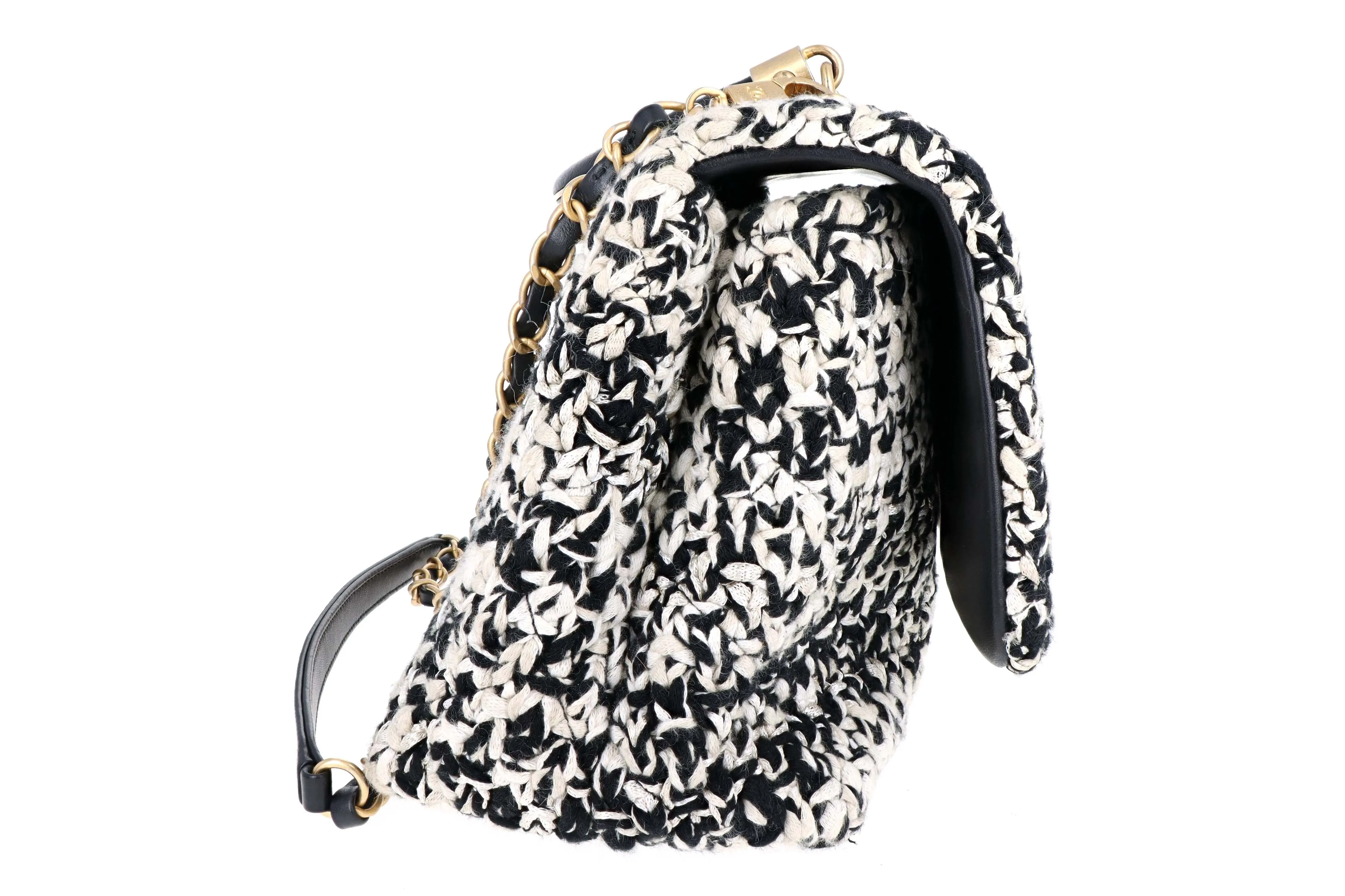Chanel 2018 Cruise Collection Coco Tweed Flap Bag with Top Handle