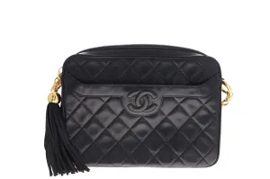 Chanel Black Lambskin Pocket Camera Bag Medium
