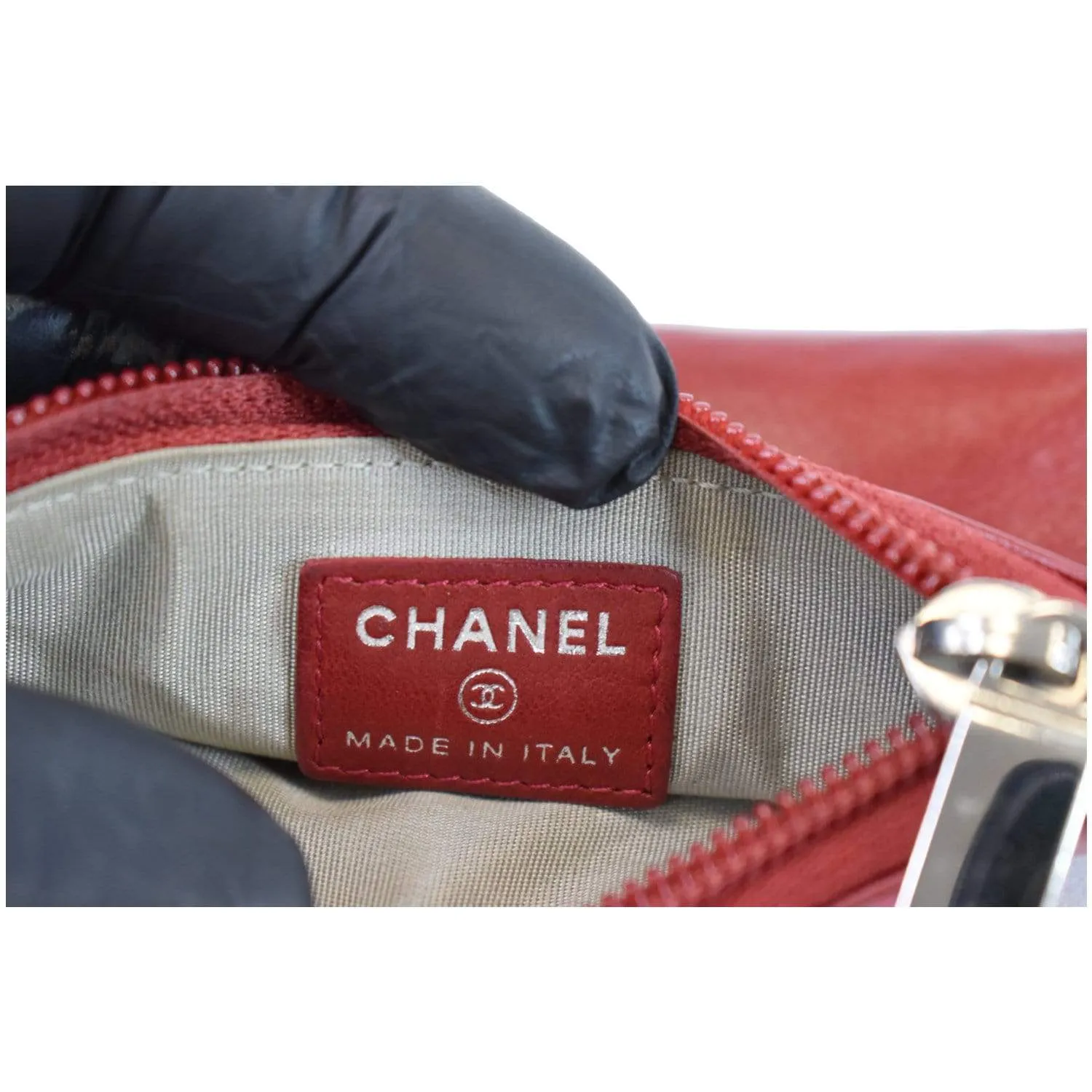 CHANEL CC Key Ring Lambskin Leather Coin Case Purse Red - Last Call