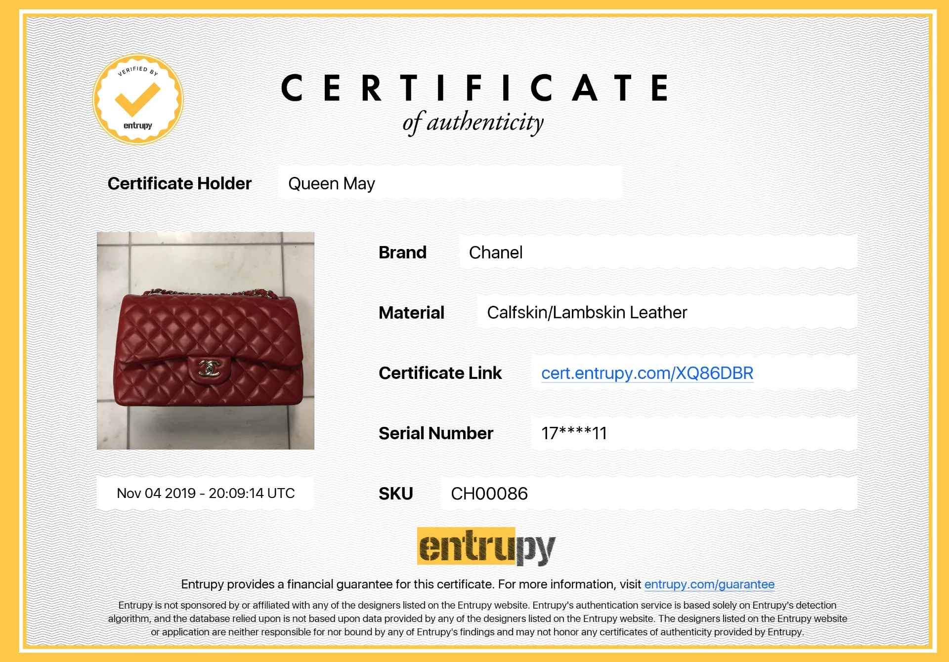 Chanel Classic Jumbo Double Flap Bag Red Lambskin Leather