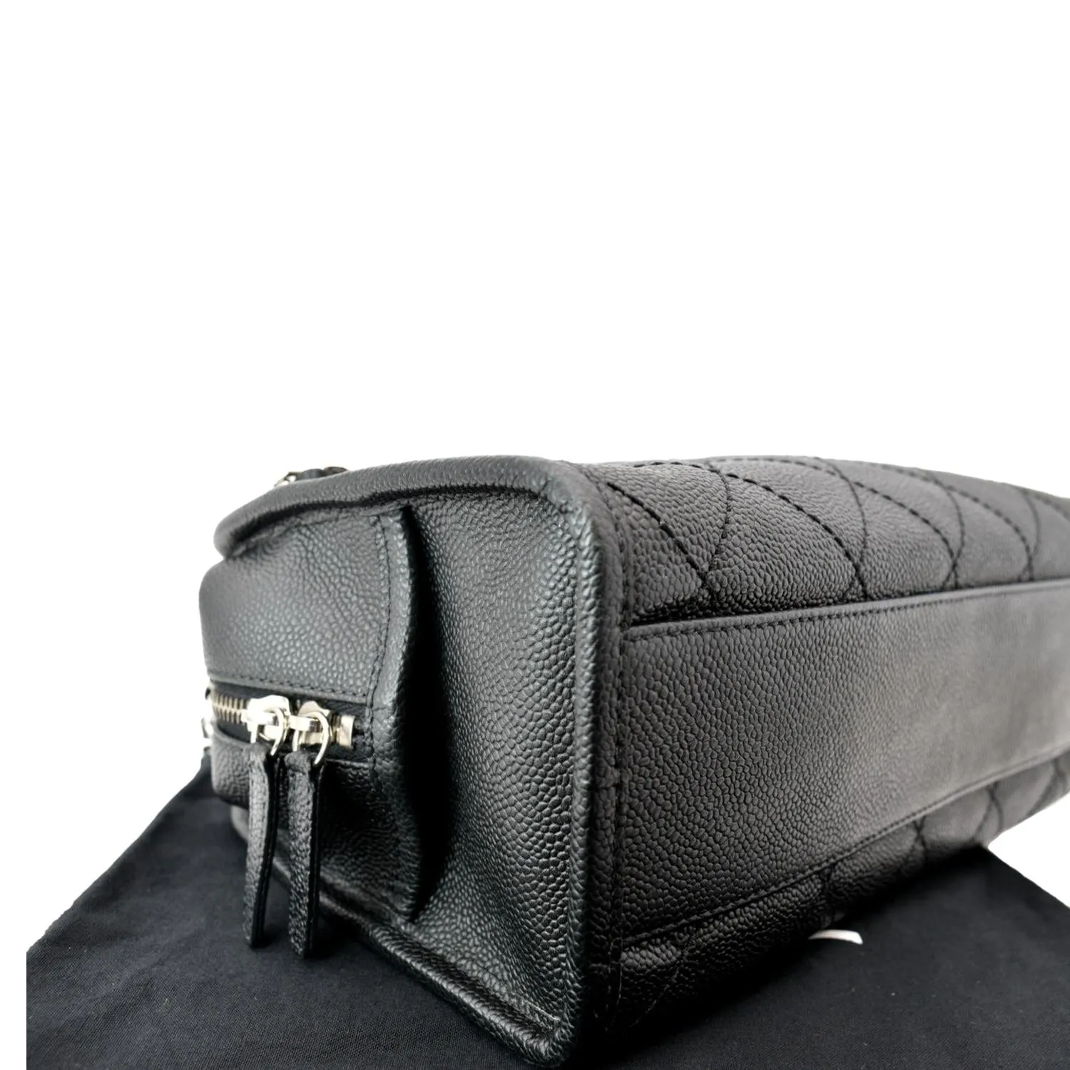 CHANEL Deauville Small Shopping Leather Tote Bag Black
