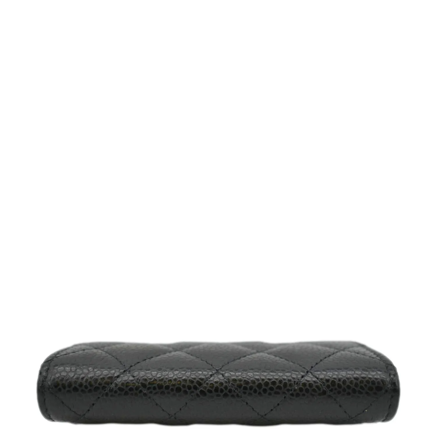 CHANEL Flap Quilted Caviar Leather Card Holder Black