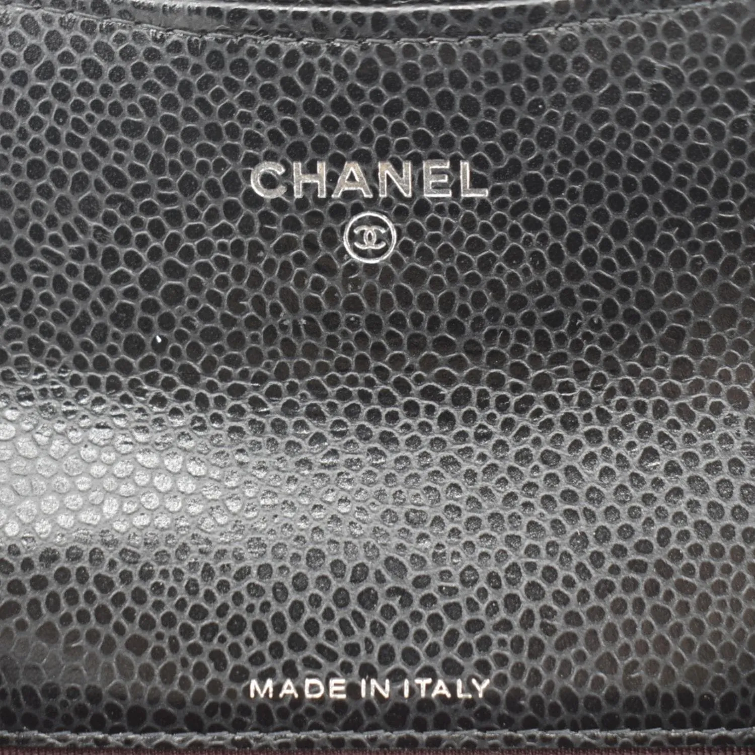 CHANEL Flap Quilted Caviar Leather Card Holder Black