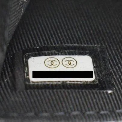 CHANEL Flap Quilted Caviar Leather Card Holder Black