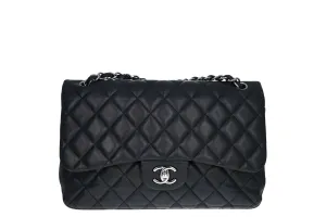 Chanel Lambskin Jumbo Double Flap Black